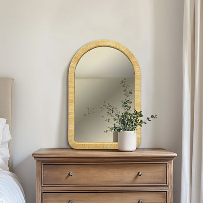 Nova Natural Rattan Arched Wall Mirror