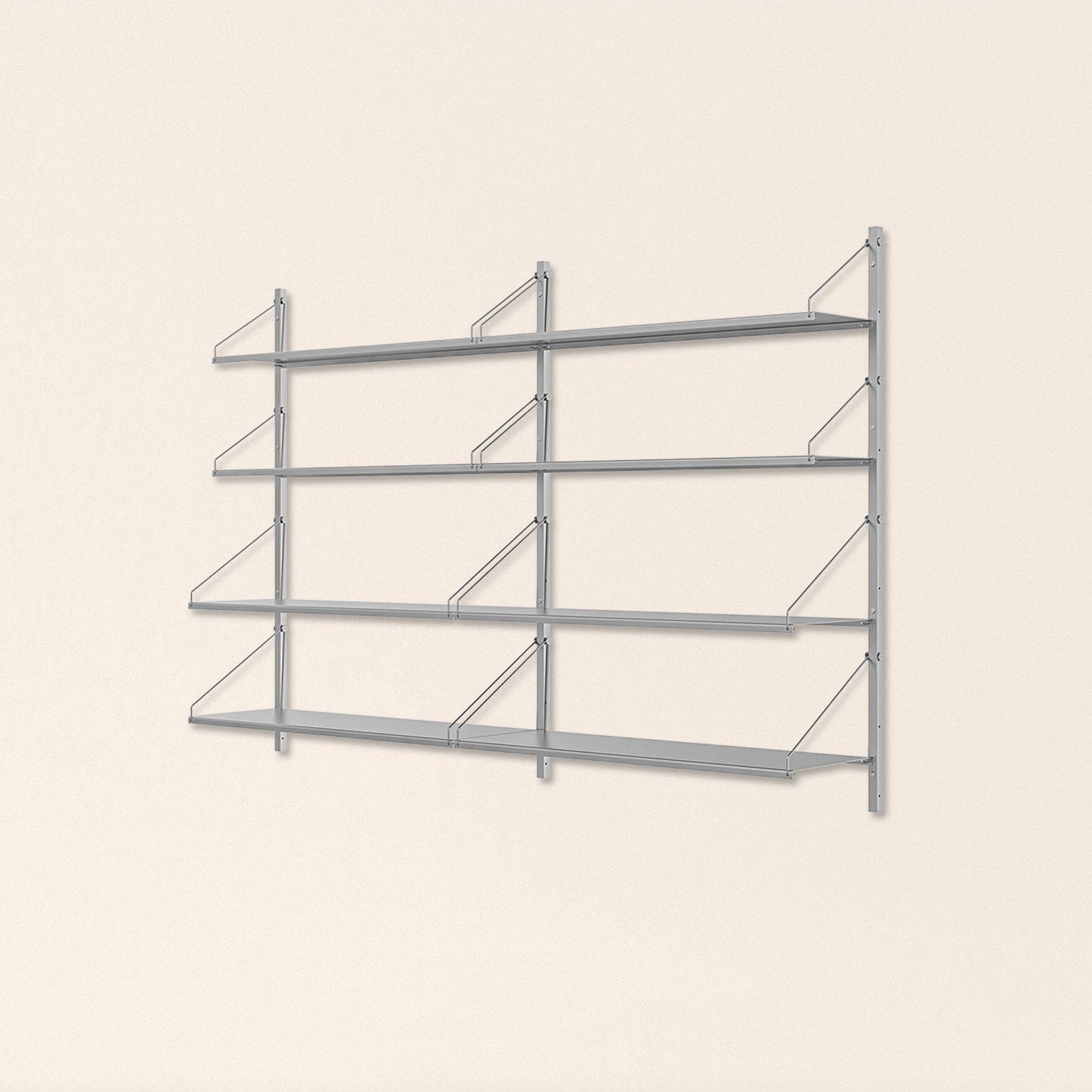 Goodee-Frama-Shelf Library Stainless Steel | Double Section - Size - 4 Shelves