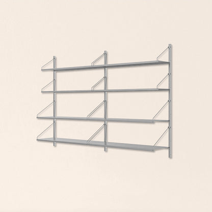Goodee-Frama-Shelf Library Stainless Steel | Double Section - Size - 4 Shelves