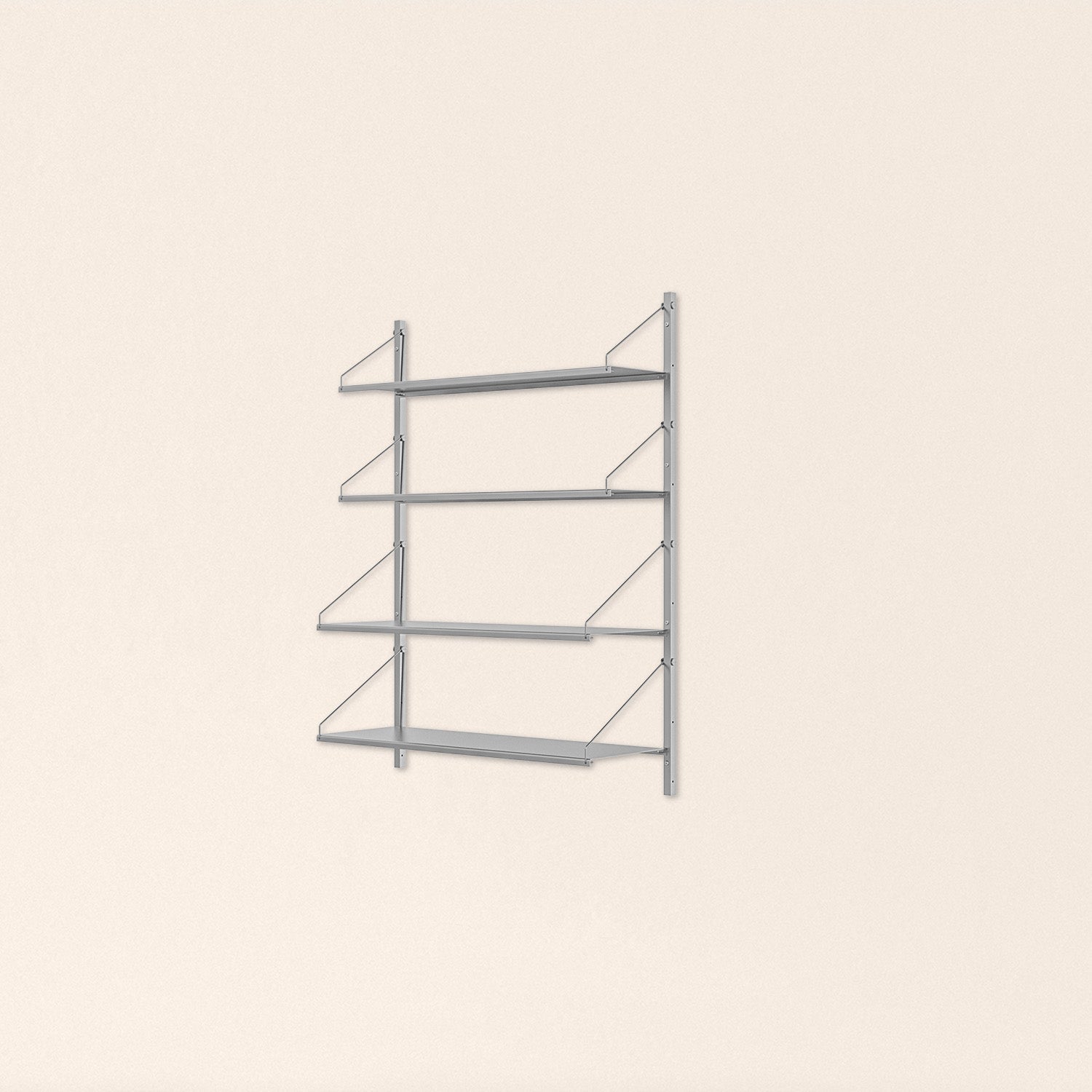 Goodee-Frama-Shelf Library Stainless Steel | Single Section - Size - 4 Shelves