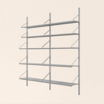 Goodee-Frama-Shelf Library Stainless Steel | Double Section - Size - 5 Shelves