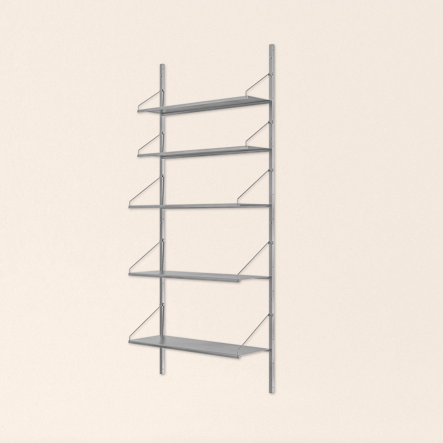 Goodee-Frama-Shelf Library Stainless Steel | Single Section - Size - 5 Shelves