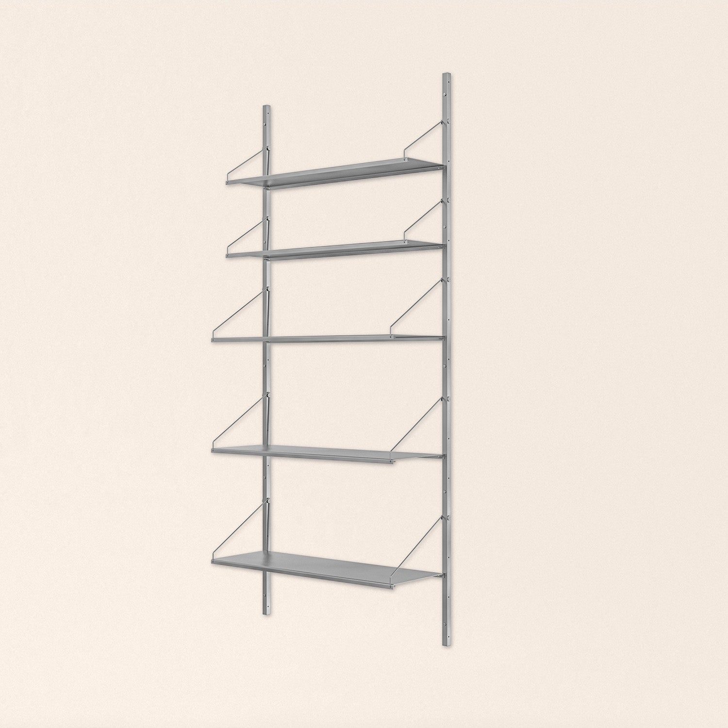 Goodee-Frama-Shelf Library Stainless Steel | Single Section - Size - 5 Shelves