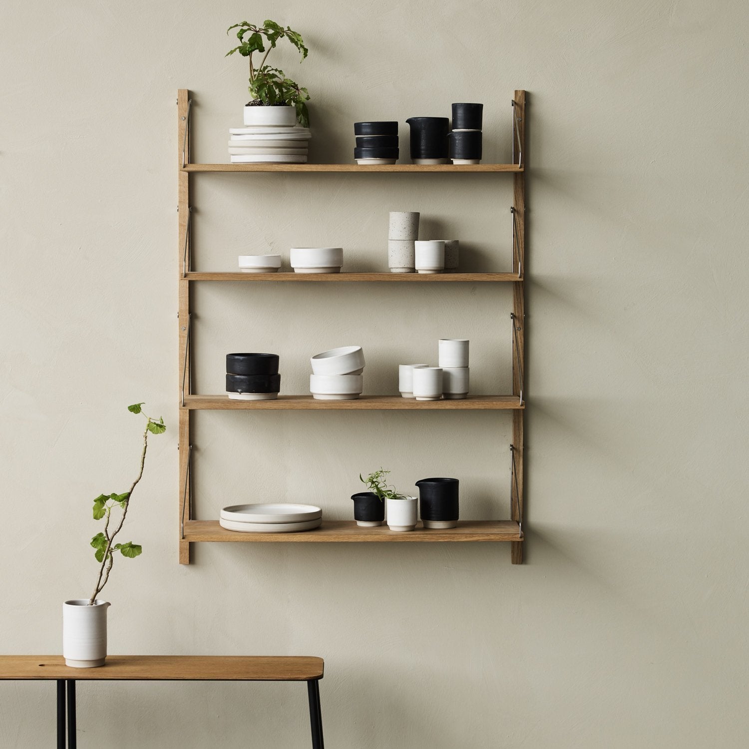 Goodee-Frama-Shelf Library Natural | Single Section - Size - 4 Shelves  