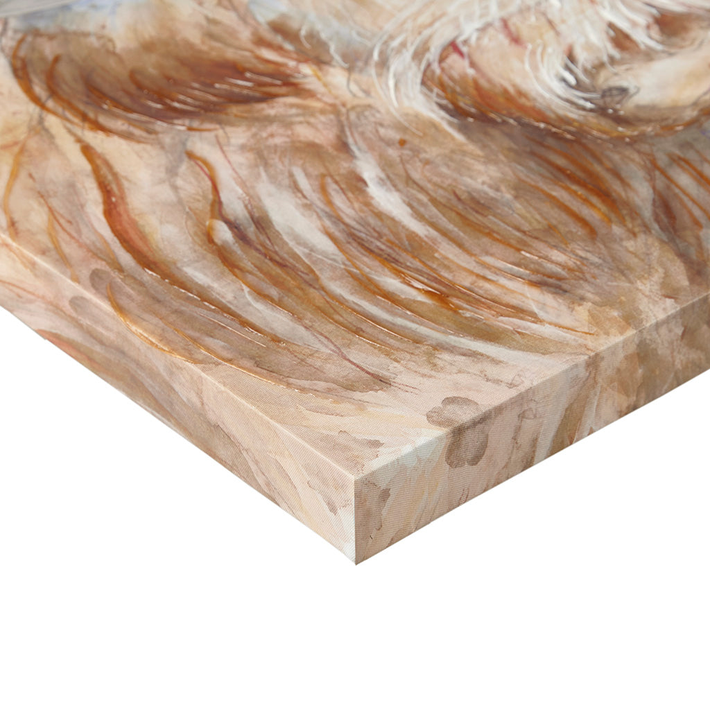 Windswept Hand Embellished Highland Bull Canvas Wall Art