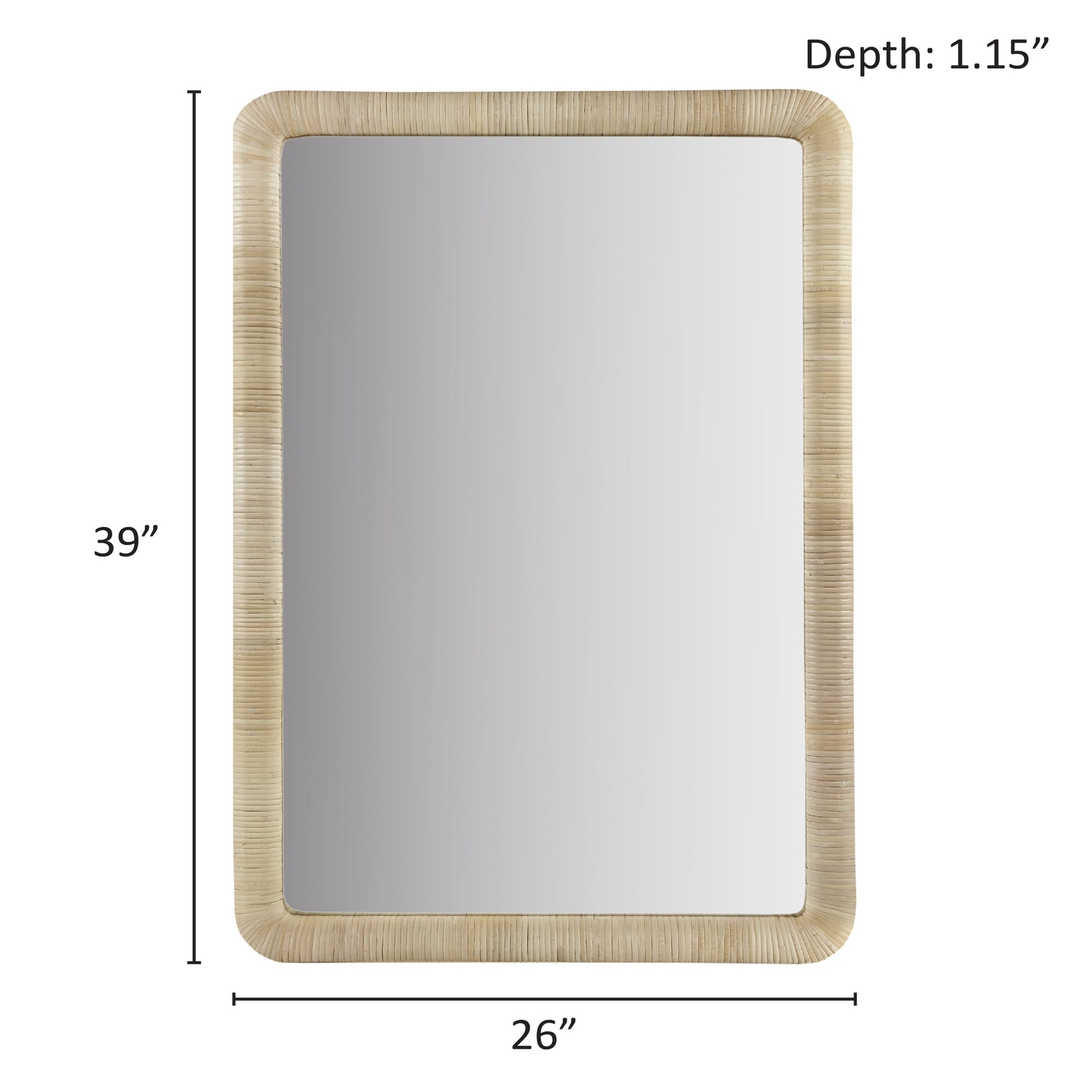 INK+IVY Natural Rattan Rectangle Wall Mirror