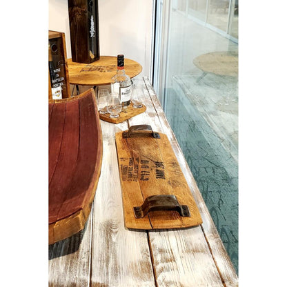 wooden cheese tray metal handle