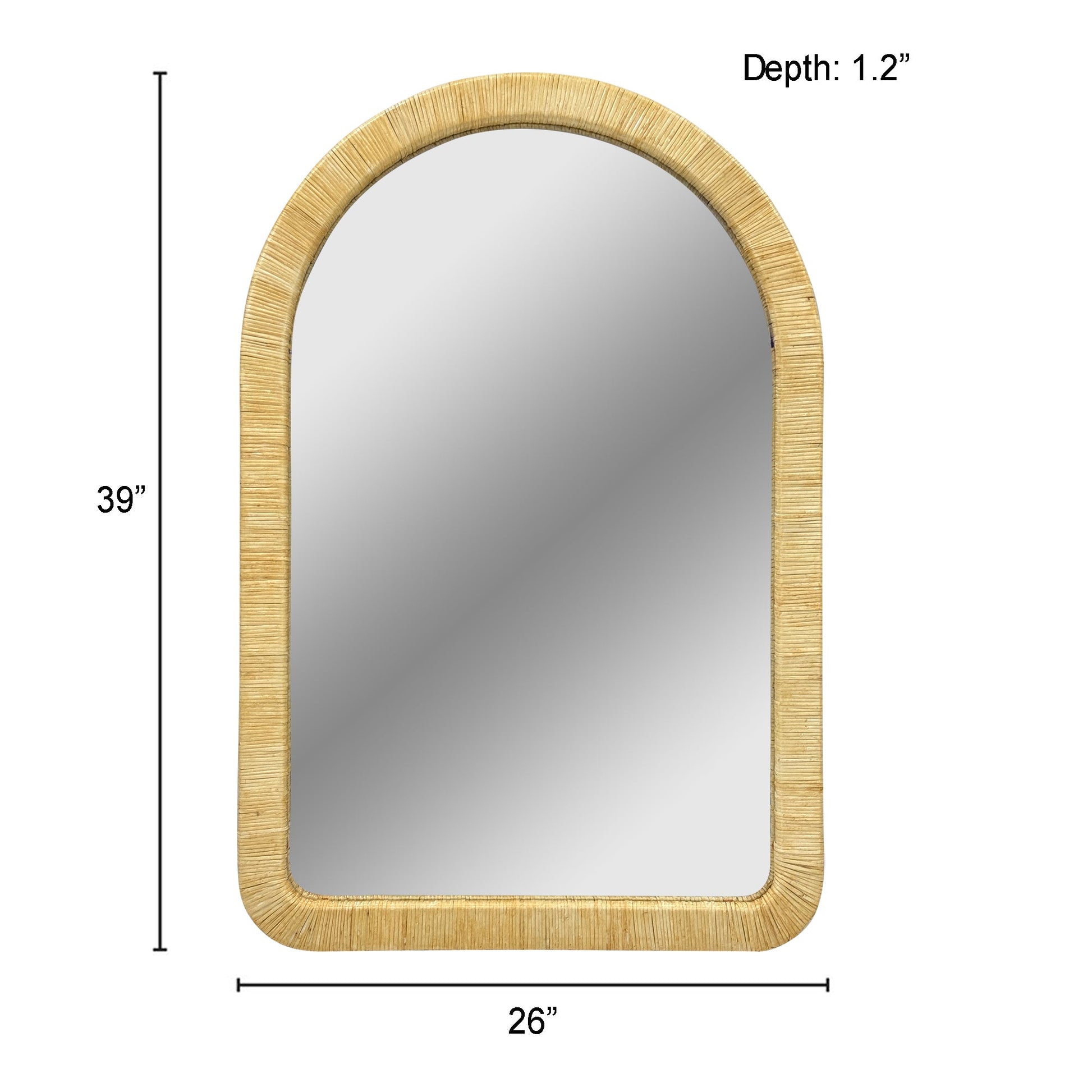 Nova Natural Rattan Arched Wall Mirror