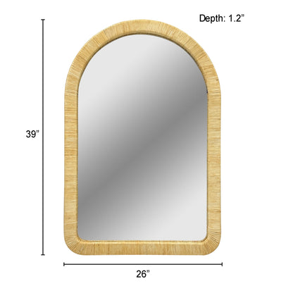 Nova Natural Rattan Arched Wall Mirror
