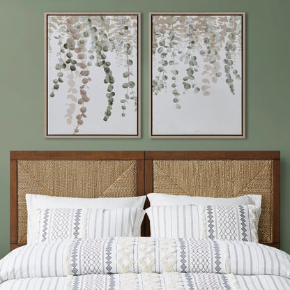Botanical Waterfall Eucalyptus 2-piece Framed Canvas Wall Decor Set